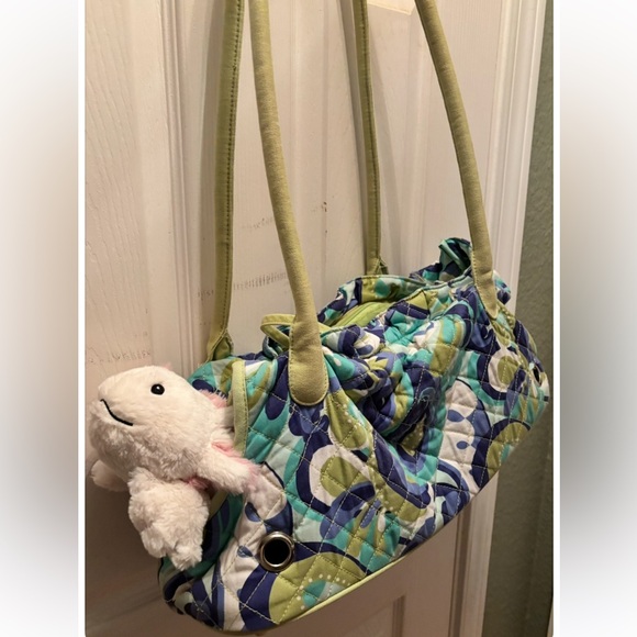 Very Rare and. uniqueQuilted small Dog Carrier, similar to Vera Bradley bags - Picture 2 of 12